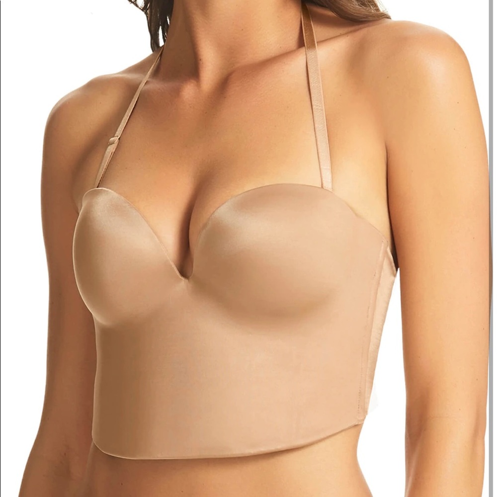 Fine Lines low back longline bra 36B convertible euc